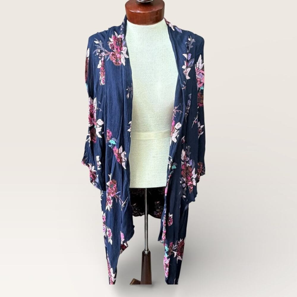 Patrons Of Peace Kimono Sz Small Floral Boho Romantic Whimsical Duster Cover Up